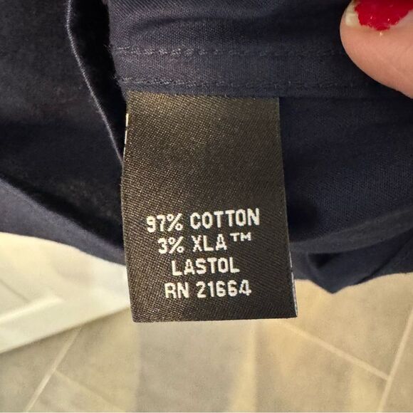 Murano Modern Comfort XLA Men Size Large Solid Navy Blue L/S Dress Shirt - Picture 7 of 9